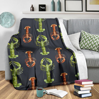 Lobster Pattern Print Design 01 Premium Blanket
