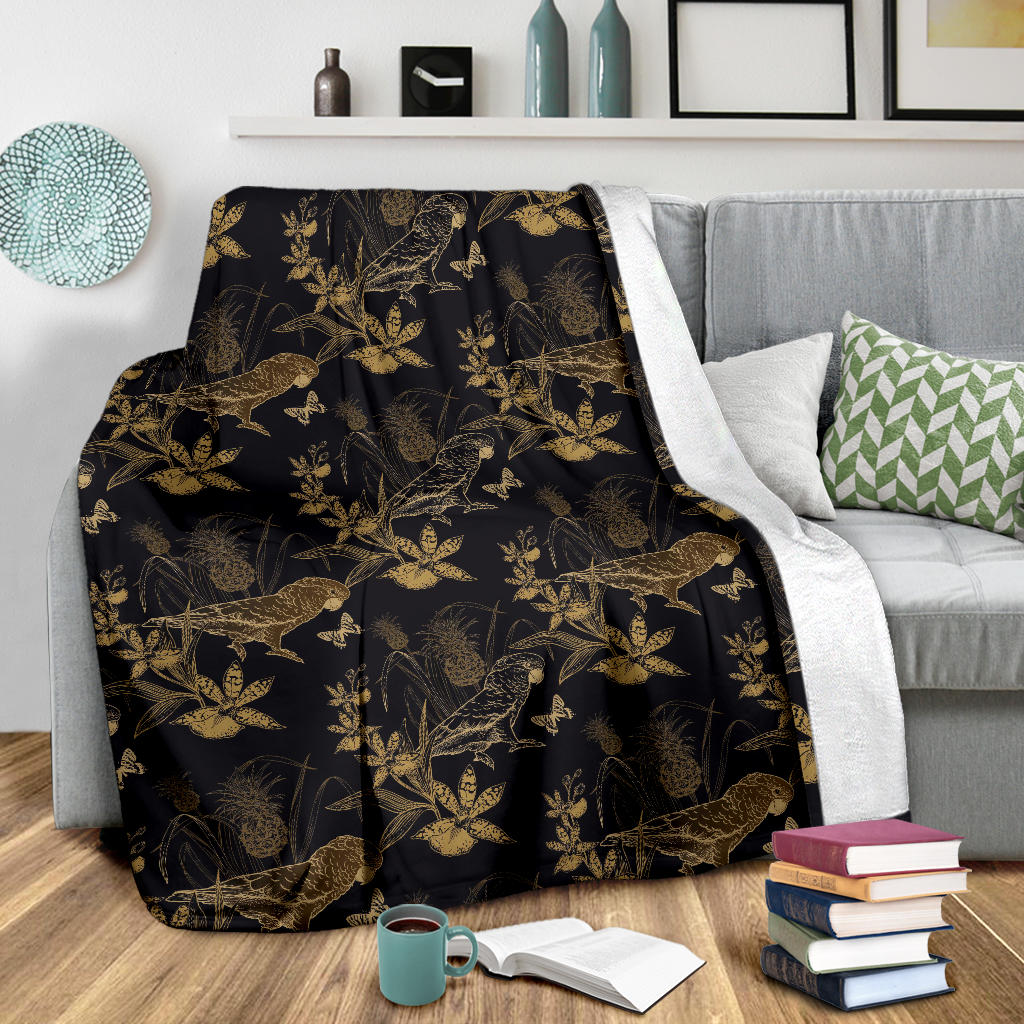 Parakeet Pattern Print Design A05 Premium Blanket