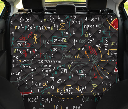 Math Pattern Print Design 04 Rear Dog Car Seat Cover Hammock