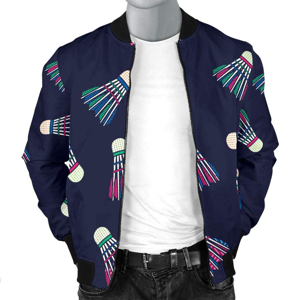 Badminton Ball Pattern Print Design 02 Men Bomber Jacket