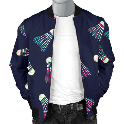 Badminton Ball Pattern Print Design 02 Men Bomber Jacket