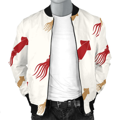 Giant Squid Pattern Print Design 01 Men Bomber Jacket