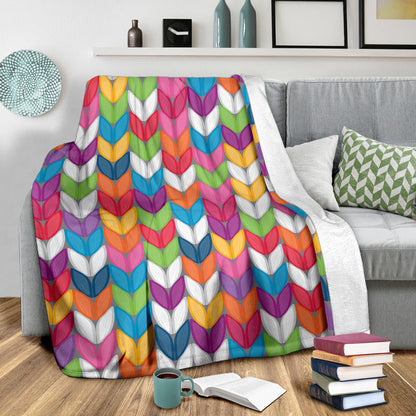 Knit Pattern Print Design 01 Premium Blanket