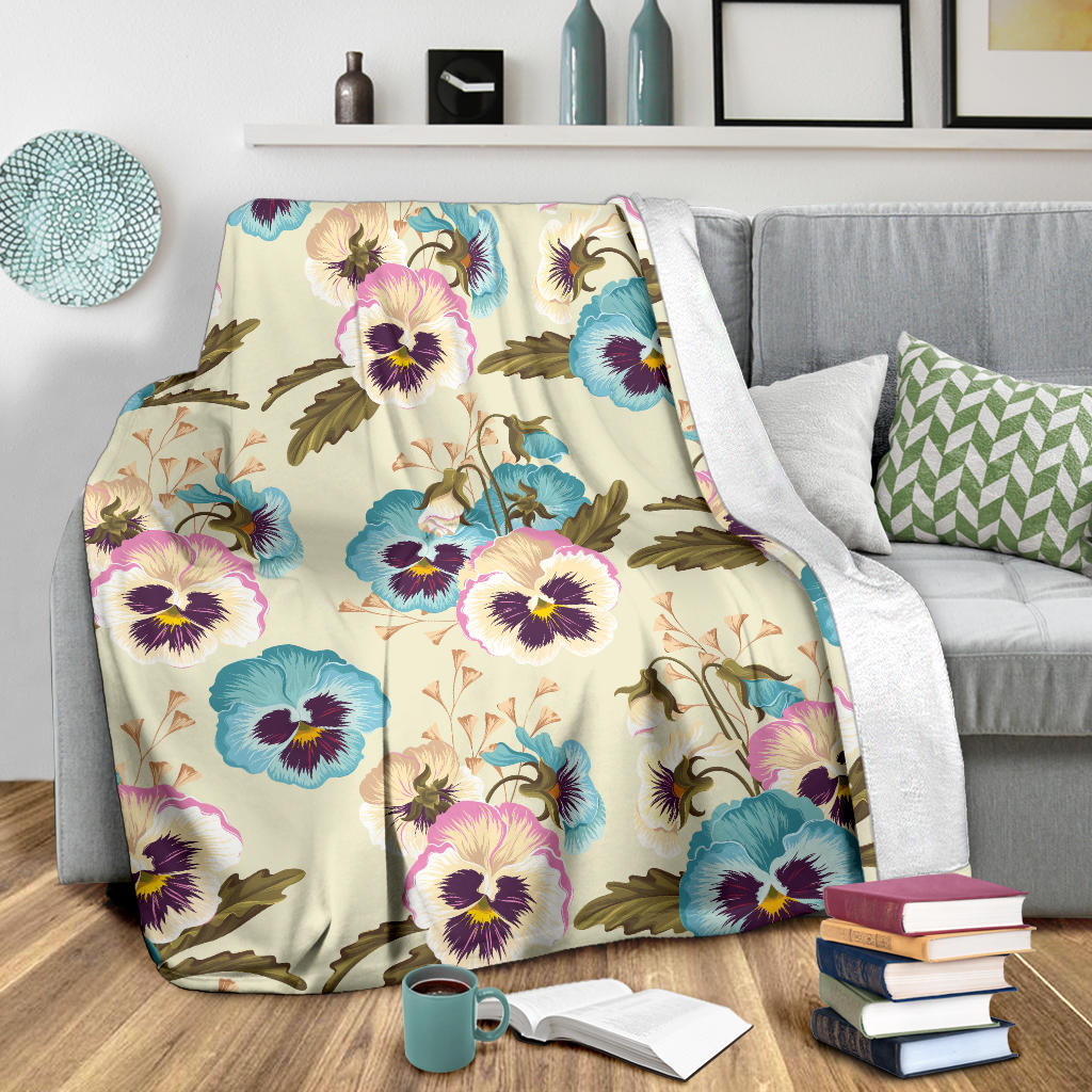 Pansy Pattern Print Design A02 Premium Blanket