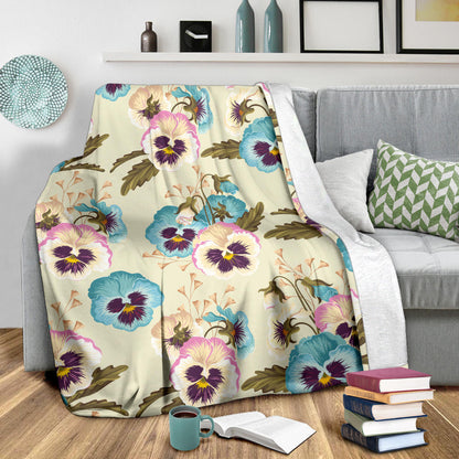 Pansy Pattern Print Design A02 Premium Blanket