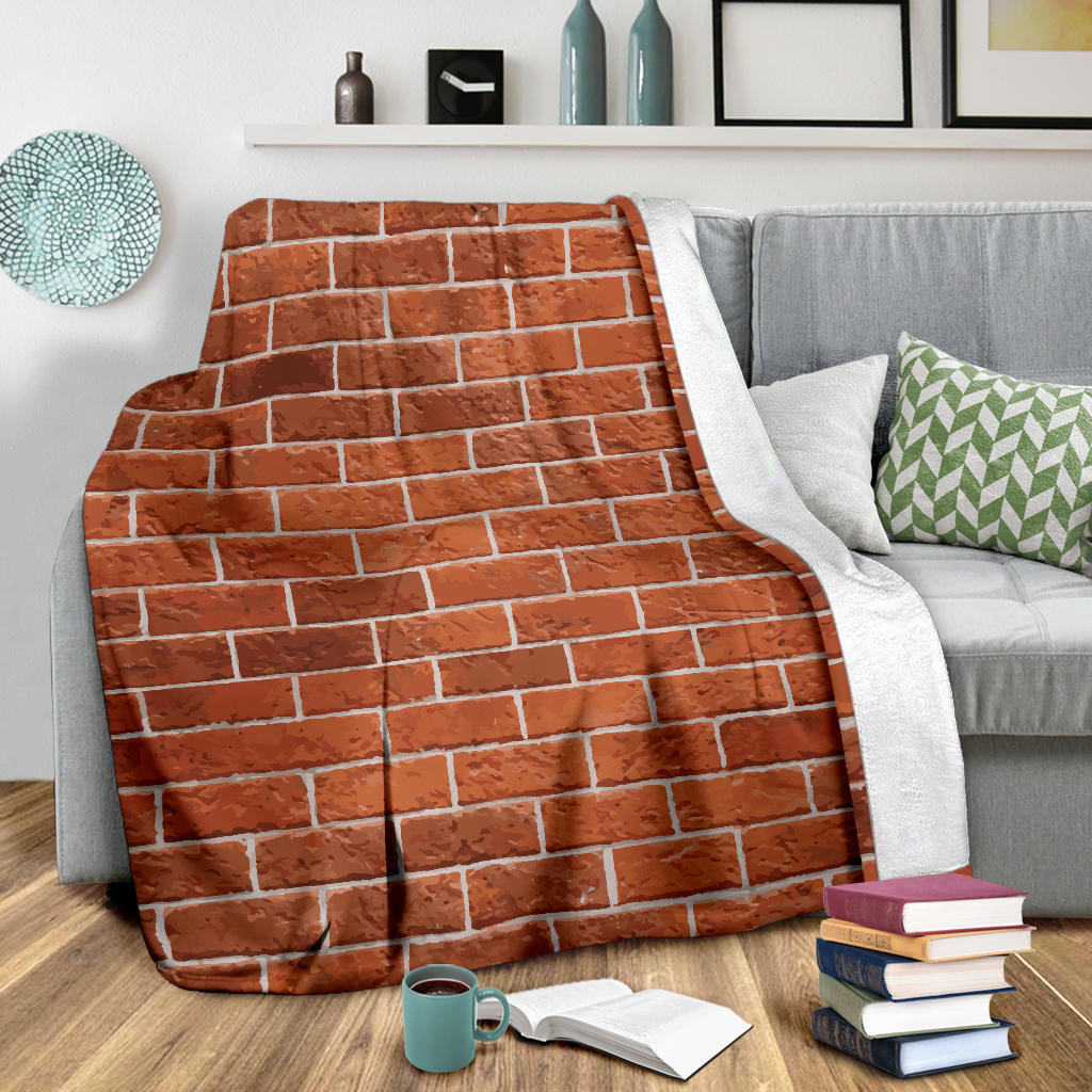 Brick Brown Pattern Print Design 02 Premium Blanket