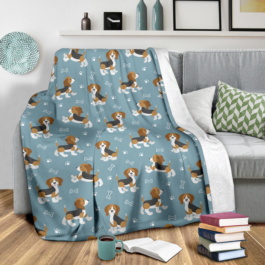 Beagle Pattern Print Design 02 Premium Blanket
