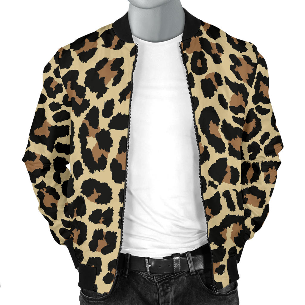 Cheetah Pattern Print Design 02 Men Bomber Jacket