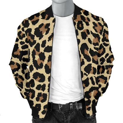 Cheetah Pattern Print Design 02 Men Bomber Jacket