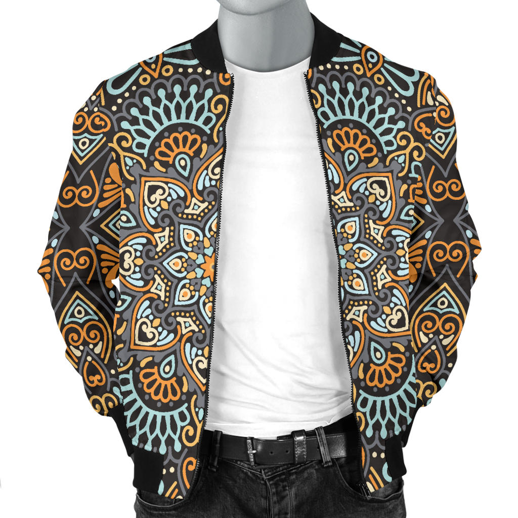 Mandala Pattern Print Design 05 Men Bomber Jacket