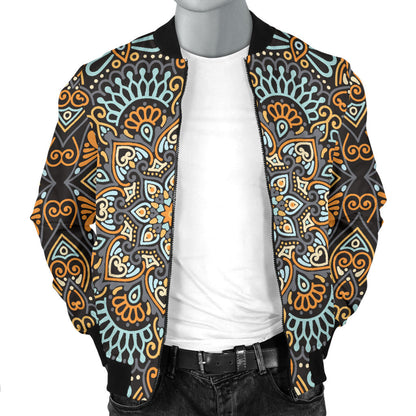 Mandala Pattern Print Design 05 Men Bomber Jacket