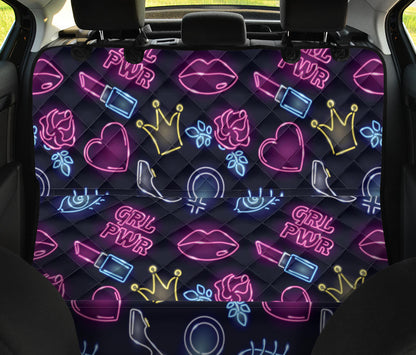 Lipstick Neon Pattern Print Design 02 Rear Dog Car Seat Cover Hammock