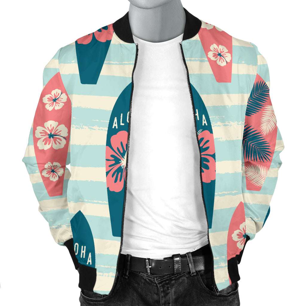 Aloha Hawaii Surfboard Pattern Print Design 02 Men Bomber Jacket