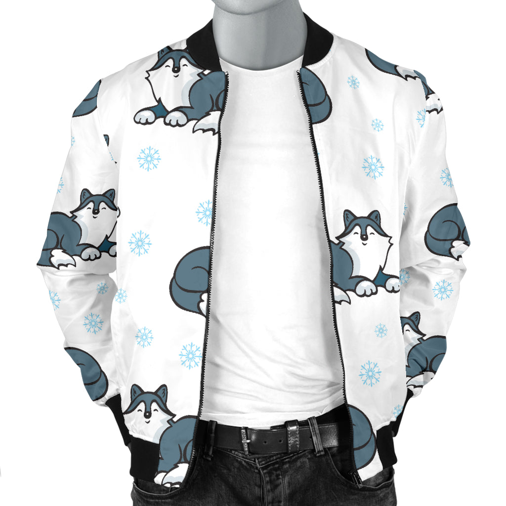 Alaskan Malamute Pattern Print Design 03 Men Bomber Jacket