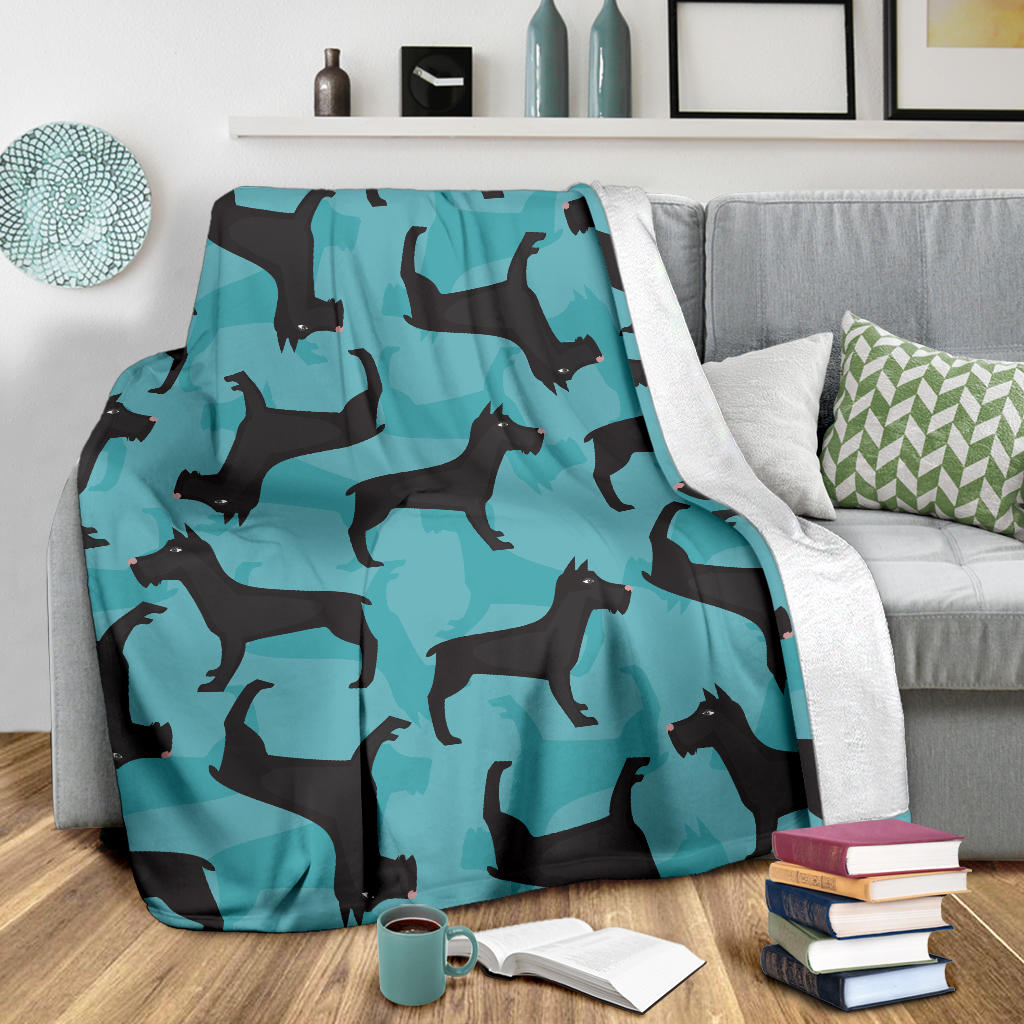 Schnauzers Pattern Print Design A01 Premium Blanket