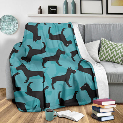 Schnauzers Pattern Print Design A01 Premium Blanket