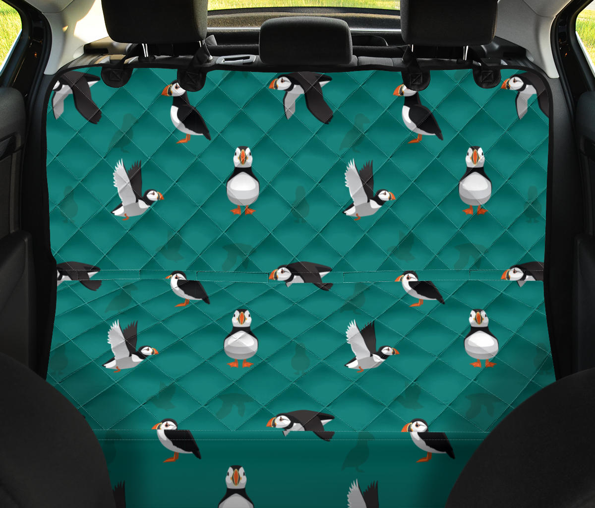 Puffin Pattern Print Design A02 Rear Dog Car Seat Cover Hammock