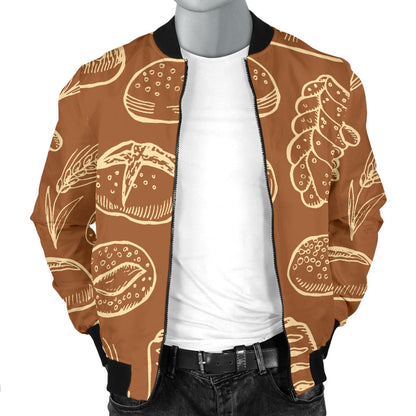 Bread Pattern Print Design 03 Men Bomber Jacket