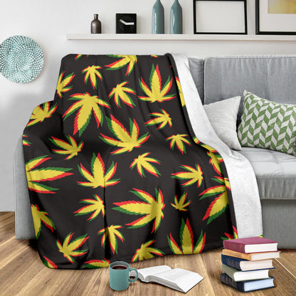 Pot Leaf Pattern Print Design A02 Premium Blanket