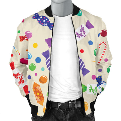 Candy Pattern Print Design 04 Men Bomber Jacket