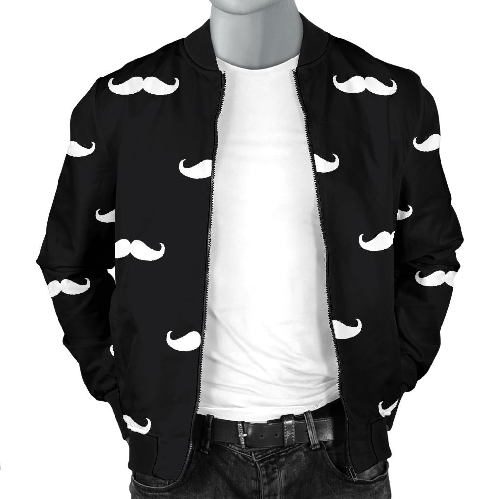Mustache Pattern Print Design A04 Men Bomber Jacket