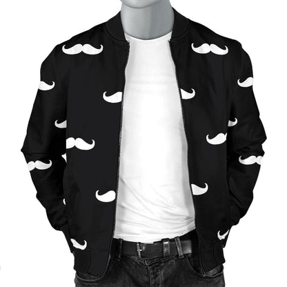 Mustache Pattern Print Design A04 Men Bomber Jacket