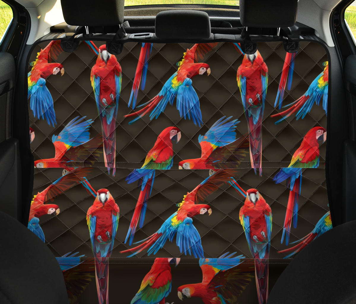 Macaw Pattern Print Design 04 Rear Dog Car Seat Cover Hammock