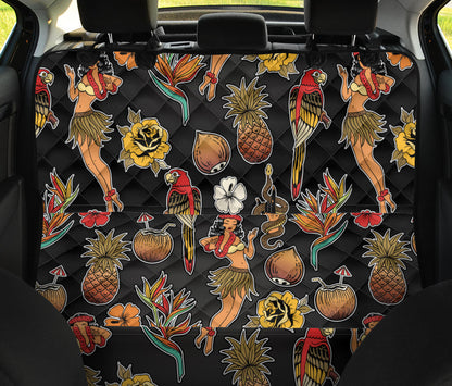 Hula Dancers Hawaiian Style Pattern Print Design 02 Rear Dog Car Seat Cover Hammock