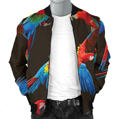 Macaw Pattern Print Design 04 Men Bomber Jacket