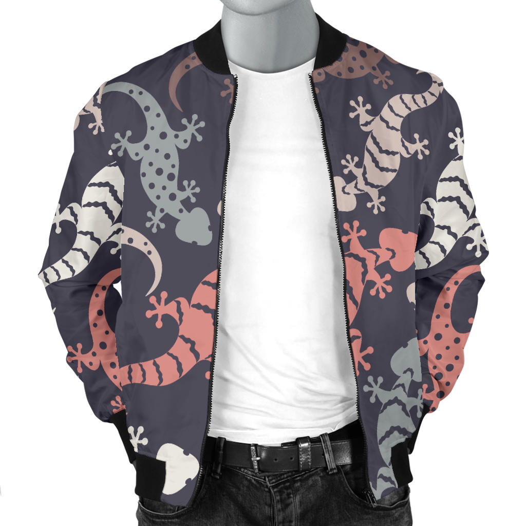 Gecko Pattern Print Design 02 Men Bomber Jacket