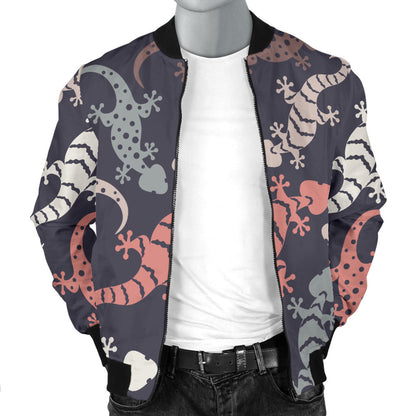 Gecko Pattern Print Design 02 Men Bomber Jacket