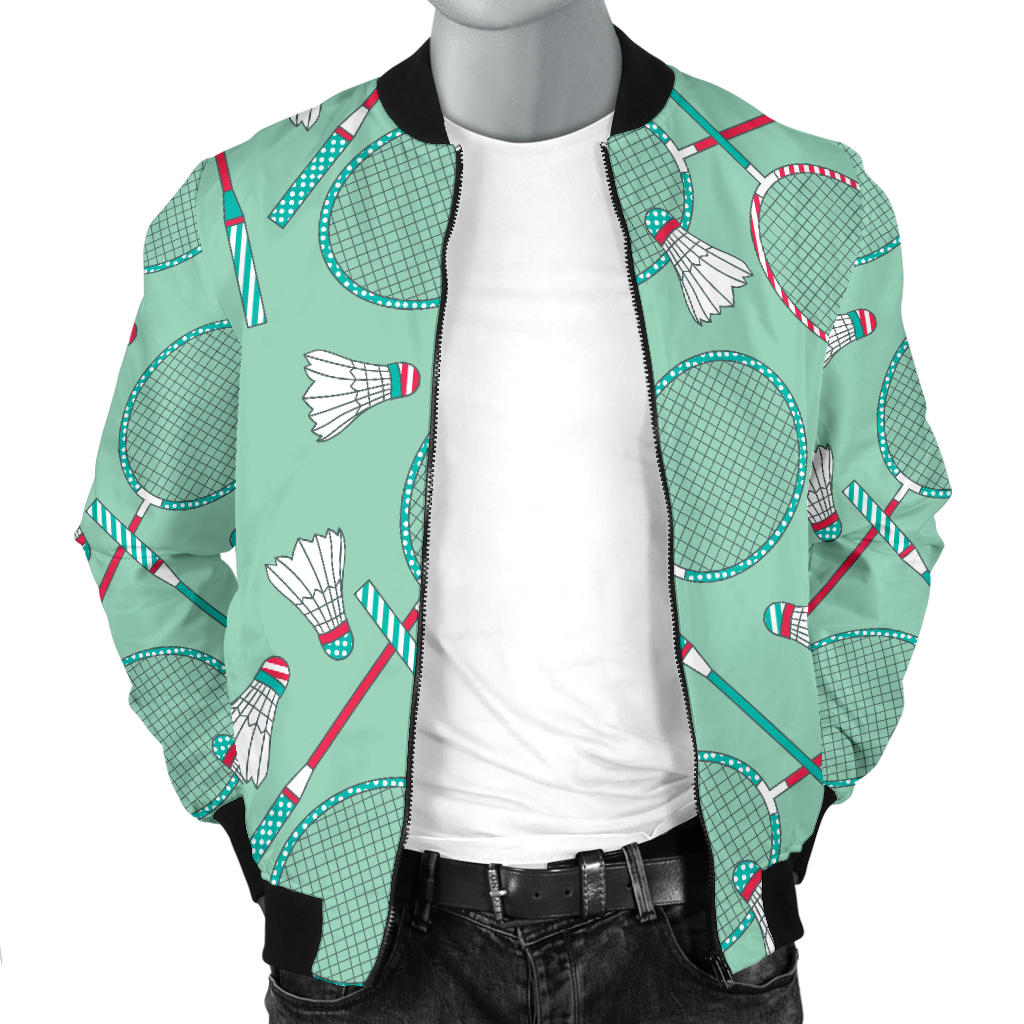 Badminton Pattern Print Design 05 Men Bomber Jacket