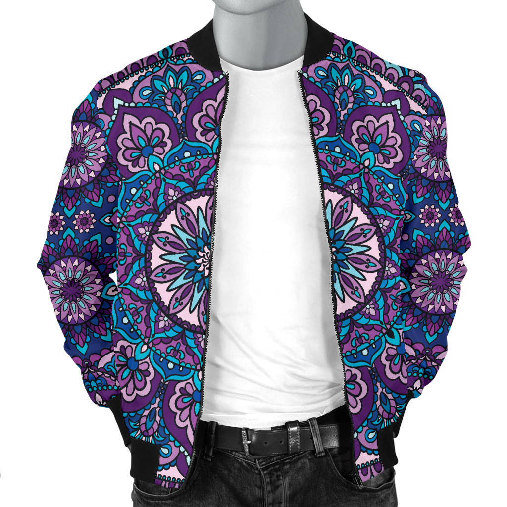 Medallion Pattern Print Design 05 Men Bomber Jacket