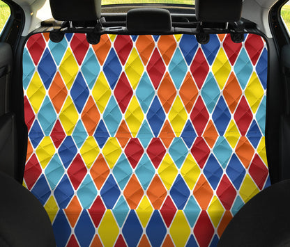 Harlequin Pattern Print Design 01 Rear Dog Car Seat Cover Hammock