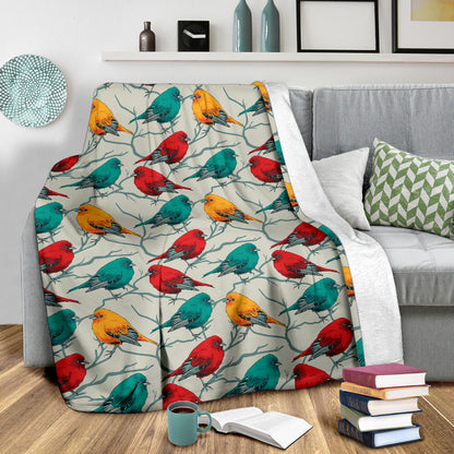 Birds Pattern Print Design 04 Premium Blanket