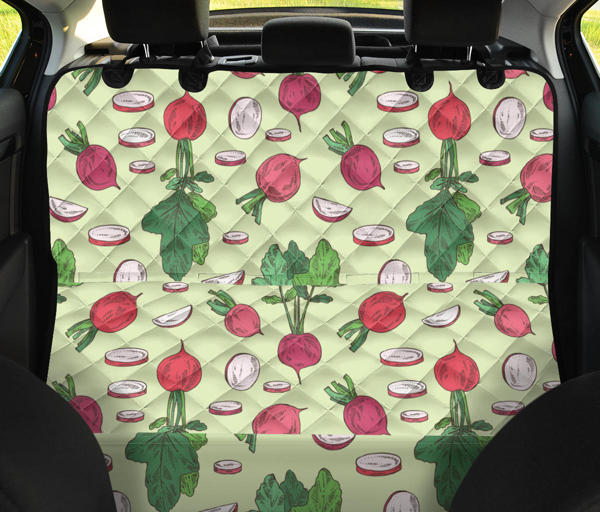 Radish Pattern Print Design A04 Rear Dog Car Seat Cover Hammock
