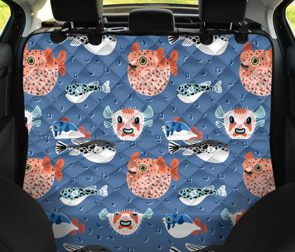 Fugu Pattern Print Design 02 Rear Dog Car Seat Cover Hammock