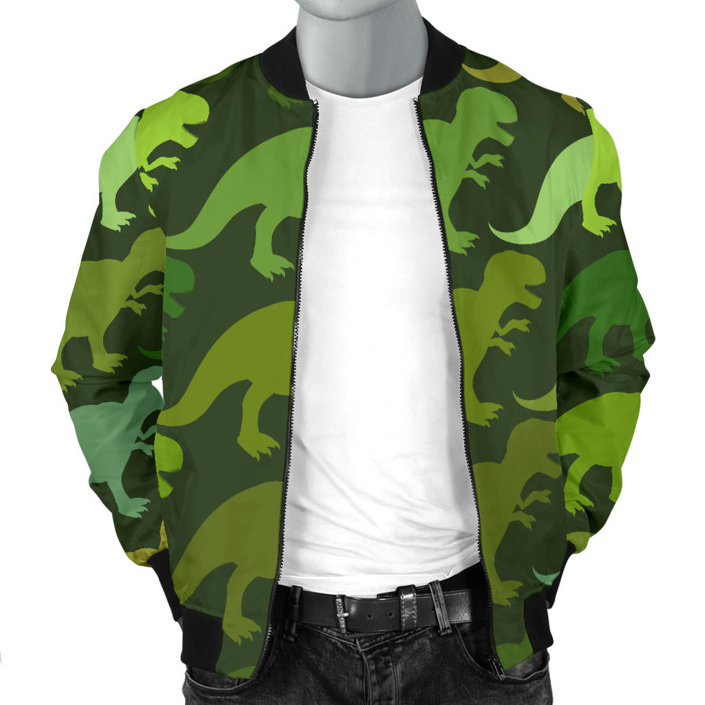 T Rex Pattern Print Design A03 Men Bomber Jacket