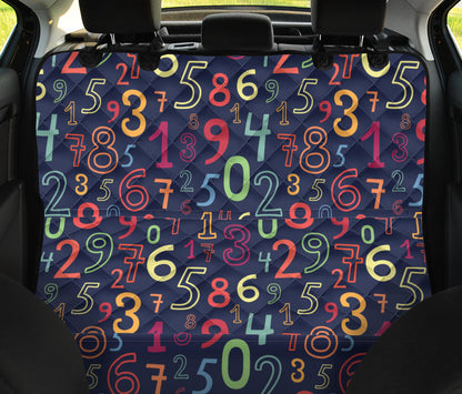 Number Pattern Print Design A01 Rear Dog Car Seat Cover Hammock