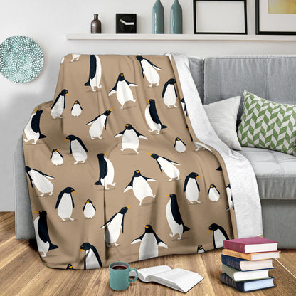 Penguin Pattern Print Design A01 Premium Blanket