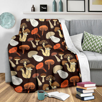Mushroom Pattern Print Design A05 Premium Blanket