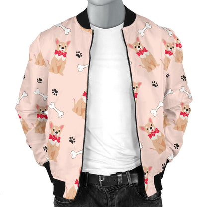 Chihuahua Pattern Print Design 04 Men Bomber Jacket