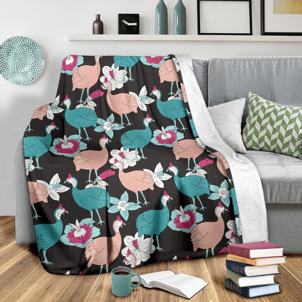 Guinea Fowl Pattern Print Design 03 Premium Blanket