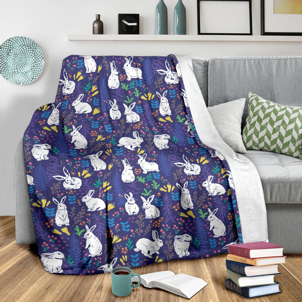 Bunny Pattern Print Design 01 Premium Blanket