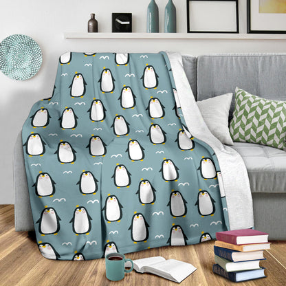 Penguin Pattern Print Design A02 Premium Blanket