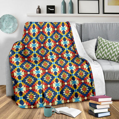 Aztec Pattern Print Design 01 Premium Blanket