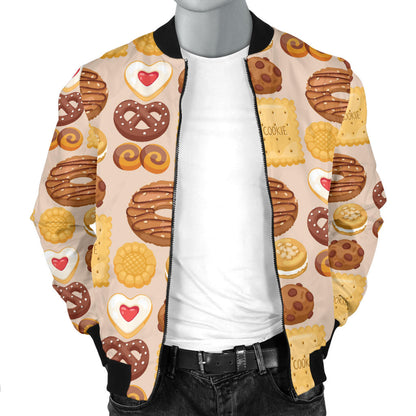 Cookie Pattern Print Design 02 Men Bomber Jacket