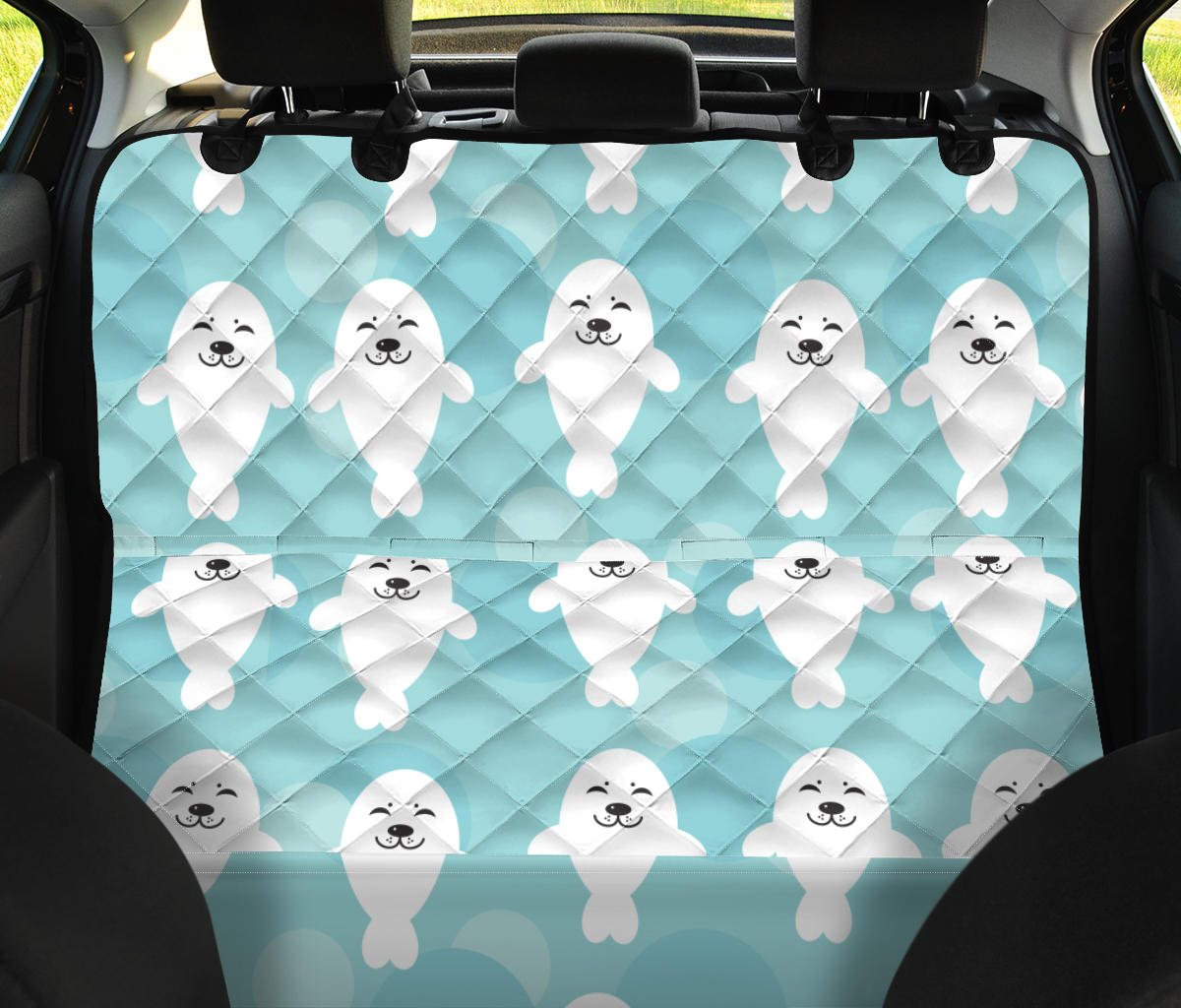 Sea Lion Baby Pattern Print Design 01 Rear Dog Car Seat Cover Hammock