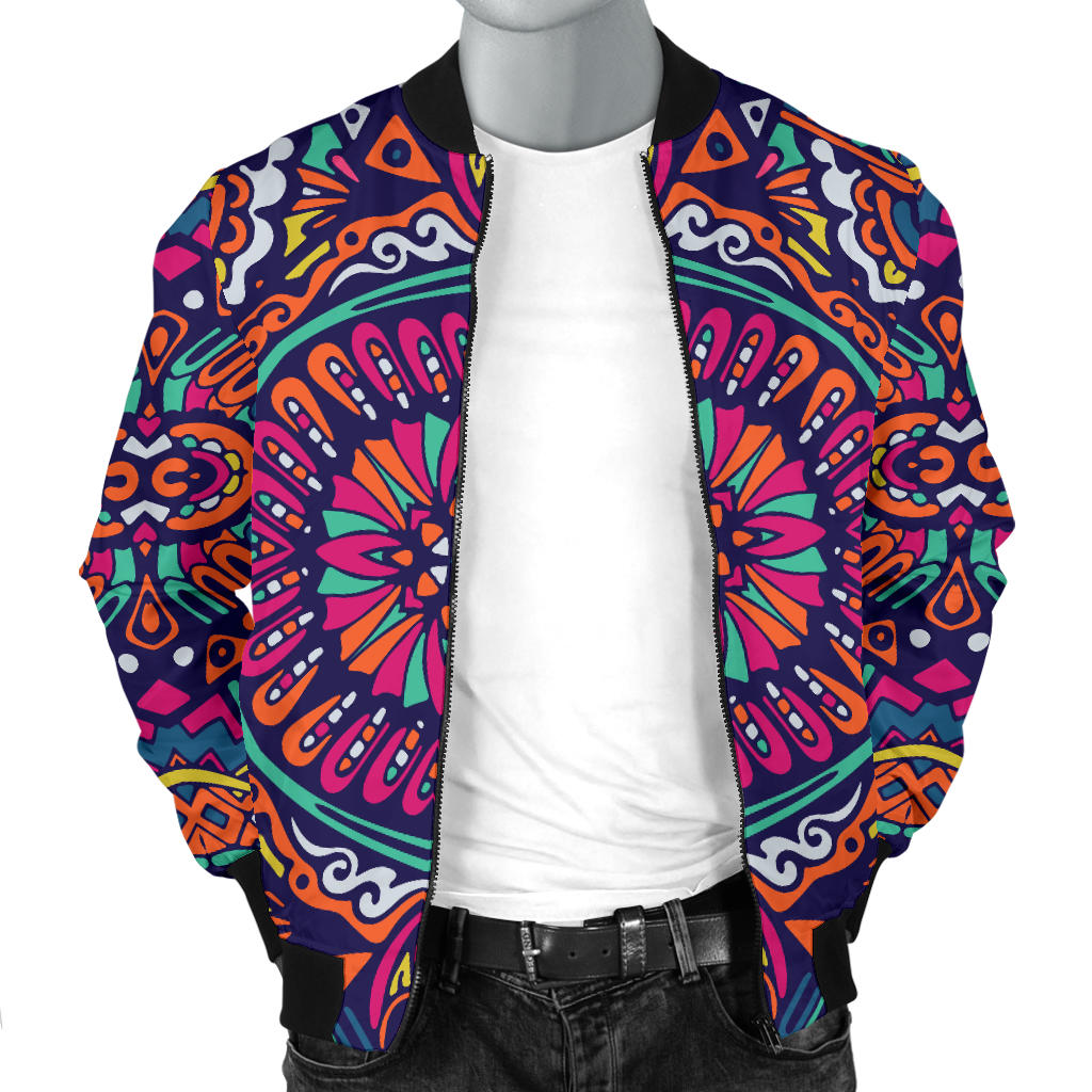 Boho Pattern Print Design 06 Men Bomber Jacket