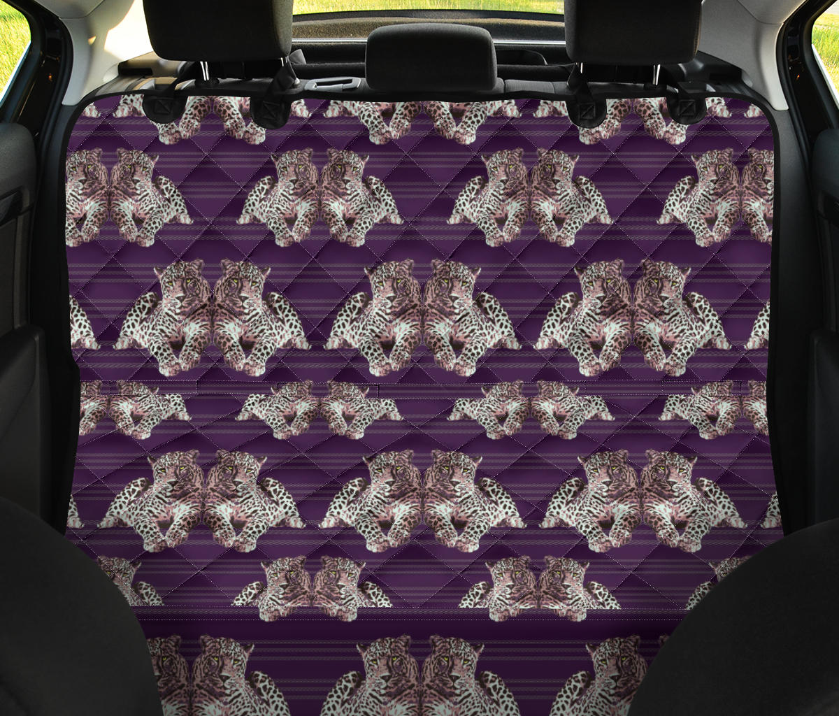 Leopard Pattern Print Design 01 Rear Dog Car Seat Cover Hammock